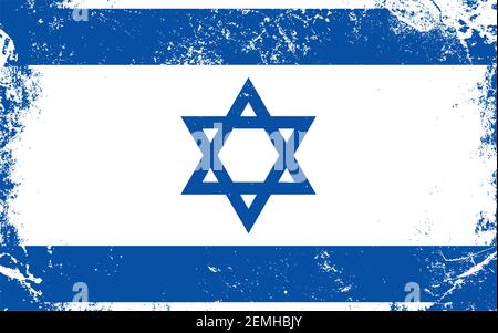 Drapeau israélien de style grunge. Texture affligé Illustration de Vecteur