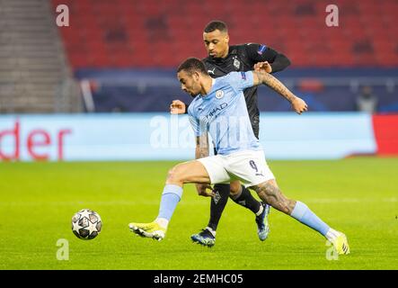 Gabriel Jesus (ville), Alassane plaidoyer (BMG) Borussia Mönchengladbach - Manchester City Budapest, 24.02.2021, Fussball; Ligue des champions, saison 2020/21 Banque D'Images