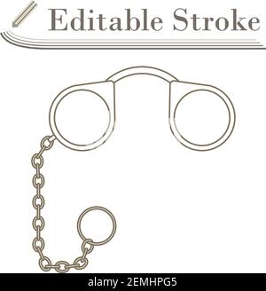 Pince-Nez Icon. Editable Stroke Simple Design. Vector Illustration. Illustration de Vecteur