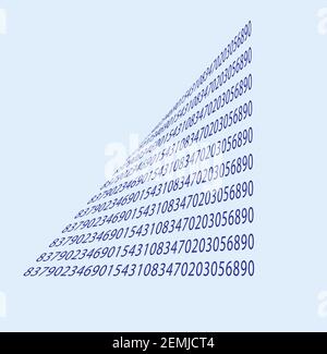 Streaming de code binaire, forme d'onde 3d avec onde numérique pour la technologie numérique, tri des données, intelligence artificielle, big data, cryptographie abstraite Illustration de Vecteur