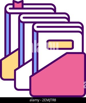 Icône de couleur RVB du catalogue de bibliothèques Illustration de Vecteur