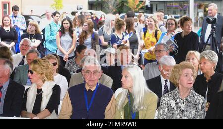 Wilkes University, Sordoni Gallery Redication, 6 2017 octobre, Wilkes barre Pennsylvania. ÉTATS-UNIS. L'Université Wilkes redédie officiellement la Sordoni Art Gallery avec un spectacle mettant en vedette les œuvres du célèbre artiste de Pennsylvanie, Andy Warhol. '15 minutes: De l'image à l'icône' est le premier spectacle dans le nouvel emplacement de la galerie au 141 South main Street. Plus de 80 œuvres de Warhol sont incluses dans l'exposition. Banque D'Images