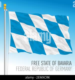 Drapeau de la Bavière, état fédéral de l'Allemagne, europe, illustration vectorielle Illustration de Vecteur
