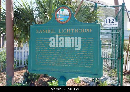 SANIBEL, FLORIDE -29 JANVIER 2020- vue sur le phare de l'île de Sanibel (point Ybel Light) dans le comté de Lee, Floride. Banque D'Images