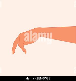 Main avec mouvement de l'illustration du vecteur de marche. Backgroun blanc isolé. Deux doigts de main comme UNE marche sur le sol. Main de marche. Illustration de Vecteur