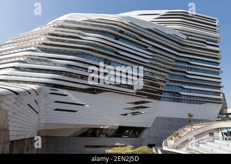 Hong Kong, Chine : 02 novembre 2020. La Zaha Hadid a conçu Jockey Club innovation Tower Polytechnic University. Le campus comme site du siège du Banque D'Images