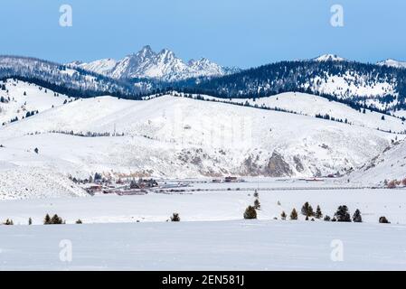 Ville de Stanley, Idaho, en hiver. Banque D'Images