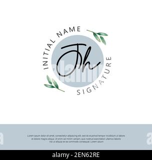 J H JH lettre initiale écriture manuscrite et logo de signature. Logo original du vecteur de beauté .mode, boutique, floral et botanique Illustration de Vecteur