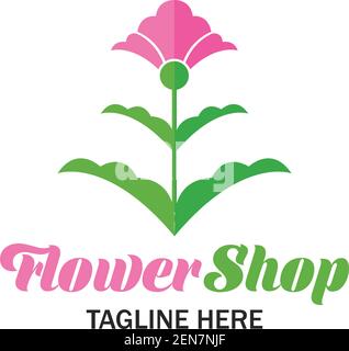 logo fleuriste avec espace de texte pour votre slogan / slogan, illustration vectorielle Illustration de Vecteur