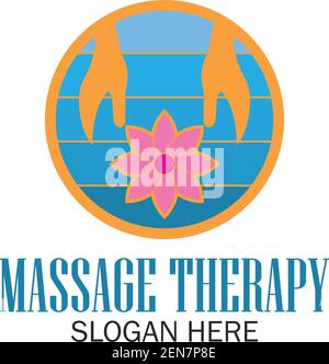 La thérapie de massage avec le logo de l'espace pour votre texte / slogan slogan, vector illustration Illustration de Vecteur