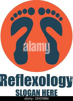 réflexologie, zone thérapie logo avec espace de texte pour votre slogan / slogan, illustration vectorielle Illustration de Vecteur