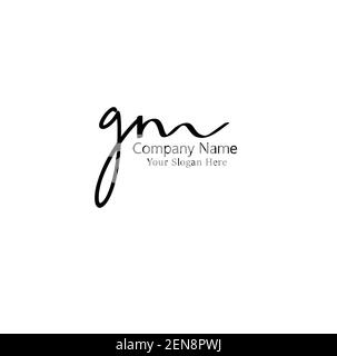 Lettre G M GM nitial écriture manuscrite et logo de signature. Logo original du vecteur de beauté .mode, boutique, floral et botanique Illustration de Vecteur