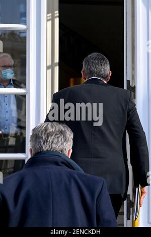 Le président du ministre flamand, Jan Jambon, a été photographié lors d'une réunion du conseil des ministres du gouvernement flamand dans les bureaux du ministre-président, à B Banque D'Images