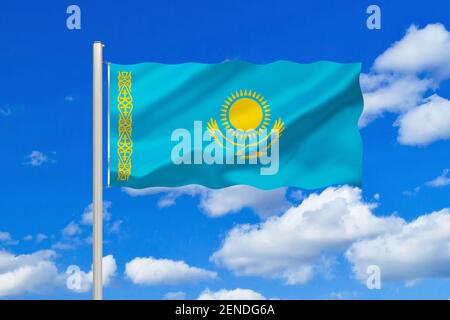https://l450v.alamy.com/450vfr/2endg6a/die-flagge-von-kasachstan-land-a-zentralasien-2endg6a.jpg