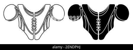 Icône de protecteur de poitrine de joueur de football américain. Protection des épaules et de la poitrine pour le haut du corps. Sports d'équipe. Un mode de vie sain. Vecteur Illustration de Vecteur