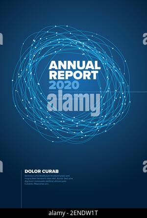 Modèle de couverture de rapport annuel vectoriel abstrait avec un exemple de texte et une forme de cercle abstrait - mise en page minimaliste simple pour la couverture de brochure, de prospectus ou de docu Illustration de Vecteur