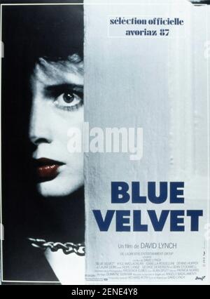 Blue Velvet année : 1986 Etats-Unis Directeur : David Lynch Isabella Rossellini affiche française Banque D'Images