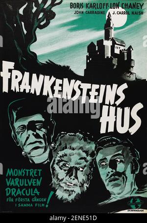 Maison de Frankenstein année : 1944 Etats-Unis Directeur : Erle C. Kenton affiche suédoise Banque D'Images