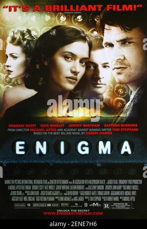 Enigma année : 2001 Etats-Unis / Royaume-Uni Directeur : Michael Apted Saffron Burrows, Kate Winslet, Jeremy Northam, Dougrey Scott affiche américaine Banque D'Images