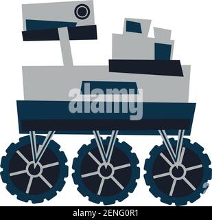 Mars rover pour explorer Mars. Résumé 2d plat Illustration de Vecteur
