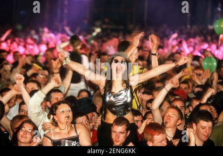 Foule au Homelands Festival, Mosney Holiday Center, County Meath, Irlande. Banque D'Images