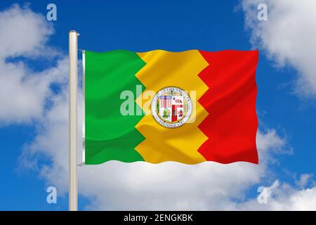 Die Flagge von Los Angeles, Stadt, Kalifornien, Etats-Unis, LA, Banque D'Images