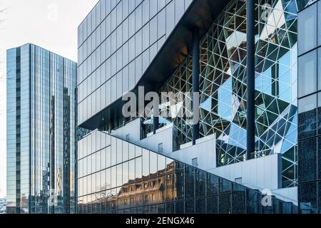 Neubau Axel-Springer Verlagshaus, Architekt Rem Koolhaas, Buero „Office for Metropolitan Architecture“ (OMA) , Aussenaufnahme , Berlin Banque D'Images