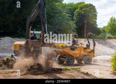 Jardinage paysagiste, Winchester, Royaume-Uni Banque D'Images