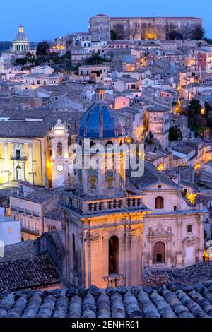Italie,Sicile,Ragusa Ibla, vue sur la ville Banque D'Images
