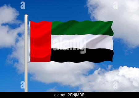 Die Flagge von der Vereinigten Arabischen Republik, VAE,n 1958 - 1961, loser Zusammenschluss von Ägitten, syrien und Jemen, Banque D'Images