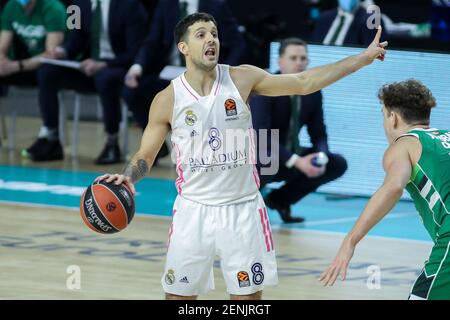 Nicolas Laprovittola du Real Madrid pendant le match de basket-ball EuroLeague de Turkish Airlines entre Real Madrid et Zalgiris Kaunas le 25 février 2021 au centre WiZink de Madrid, Espagne - photo Irina R Hipolito / Espagne DPPI / DPPI / LiveMedia Banque D'Images