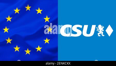 Europawahl, Eurostern, UE, Partei, Parteien, Wahl, Wähler, logo, CSU, Banque D'Images