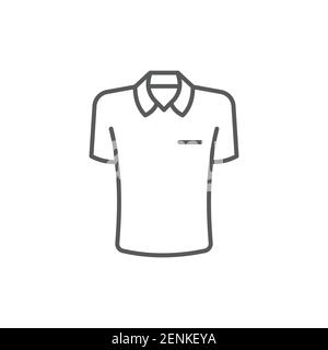 Polo icône, couleur, ligne, contour signe vectoriel, pictogramme de style linéaire isolé sur blanc. Symbole, illustration du logo Illustration de Vecteur
