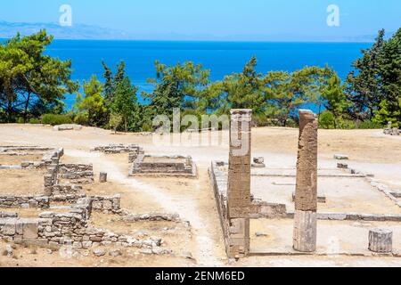 Ruines de la ville antique de Kamiros dans l'île de Rhodes, Grèce Banque D'Images