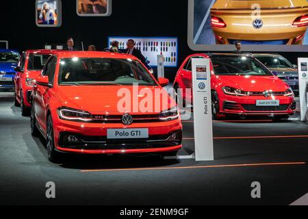 Volkswagen Polo GTI au salon de l'auto de Bruxelles. Belgique - 18 janvier 2019. Banque D'Images