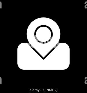 Icône de glyphe en mode sombre de l'application Maps Illustration de Vecteur