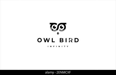 illustration du logo hibou infinity à motif vectoriel Banque D'Images