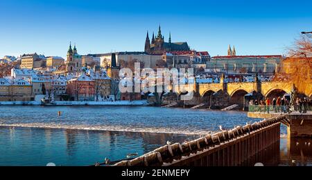 Vue sur le château de Prague, Prague, République tchèque Banque D'Images