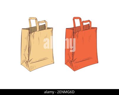 Shopping sacs de papier vecteur froissé Illustration Sac de papier vecteur froissé Illustration. Illustration de Vecteur