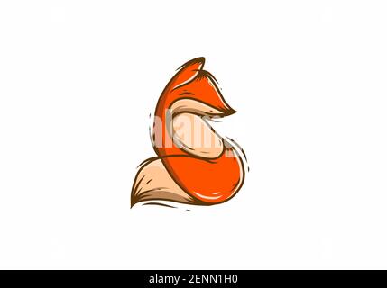 Motif simple d'illustration de renard orange Illustration de Vecteur