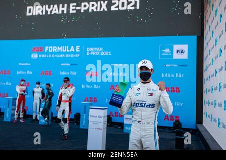 Riyad, Arabie Saoudite. 26 février 2021. DE VRIES Nyck (nld), Mercedes-Benz EQ Formula E Team, Mercedes-Benz EQ Silver Arrow 02, portrait lors du Prix ePrix de Diriyah 2021, 1er tour du Championnat du monde de Formule E 2020-21, sur le circuit de Riyad Street du 25 au 27 février, à Riyad, Arabie Saoudite - photo Germain Hazard/DPPI Credit: DPPI Media/Alamy Live News Banque D'Images