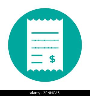 Icône de couleur vectorielle des reçus de paiement ou de paiement pour les applications et sites web Illustration de Vecteur