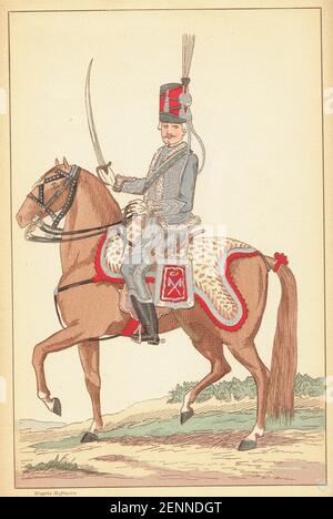 officier du 3e régiment de hussards sous la Révolution Banque D'Images