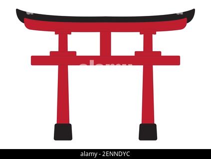 Shinto Shrine Gate ou icône de couleur plate torii pour les applications ou des sites web Illustration de Vecteur