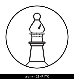 Arrondi une icône d'art en ligne de pièce d'échecs d'évêque pour les applications ou site web Illustration de Vecteur