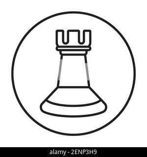 arrondi l'icône d'art de pièce d'échecs a rook pour applications ou site web Illustration de Vecteur