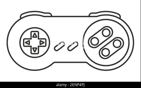 Rétro manette de jeu vidéo / icône d'art de ligne de joystick classique pour les applications ou le site web Illustration de Vecteur