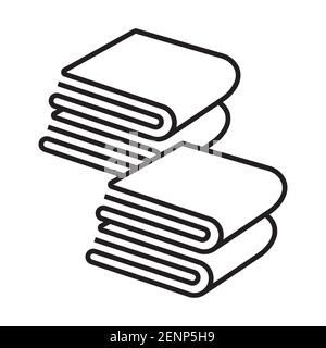 Piles de serviettes de bain pliées ou de serviette de main icône d'art de ligne pour les applications ou le site web Illustration de Vecteur