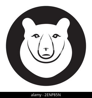 Icône représentant un grizzli ou un ours polaire à vecteur plat pour les applications et sites web Illustration de Vecteur