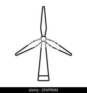 Line art Icon turbines éoliennes à énergie renouvelable pour applications ou site web Illustration de Vecteur